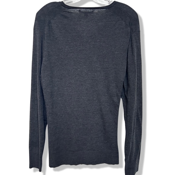 Men's John Varvatos Cotton Blend Charcoal V-Neck Sweater Size Large - Picture 7 of 13